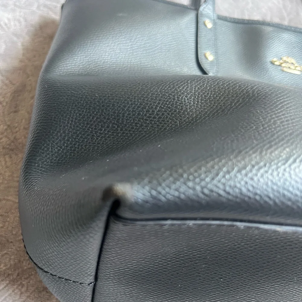 Coach Black Pebbled Leather Tote - Picture 8 of 15